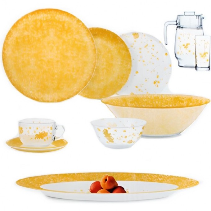 Набор столовый LUMINARC SIMPLY MON'D'OR GOLD & WHITE 46 предметов V3998 Набор столовый LUMINARC SIMPLY MON'D'OR GOLD & WHITE 46 предметов V3998