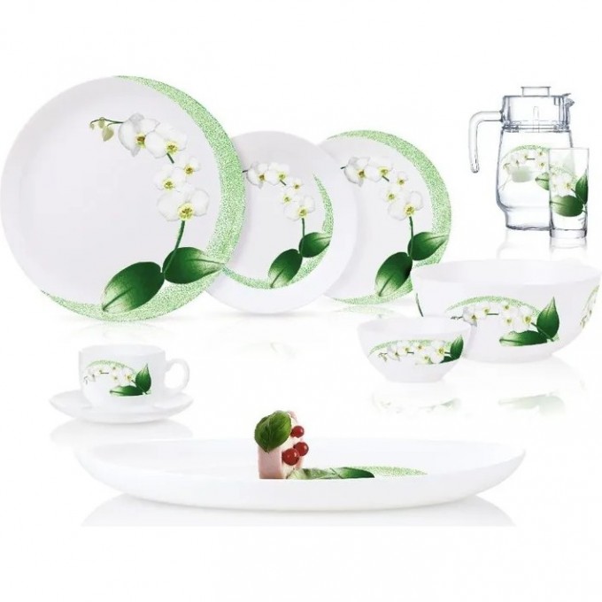 Столовый сервиз LUMINARC WHITE ORCHID (УАЙТ ОРХИД) 46 предметов P0328 Столовый сервиз LUMINARC WHITE ORCHID (УАЙТ ОРХИД) 46 предметов P0328